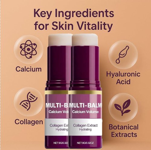 Cemenrete Multi-Balm - Collagen Extract Hydrating Stick for Face, Eyes & Neck - Anti-Aging Formula, Purple, 9g/0.32oz