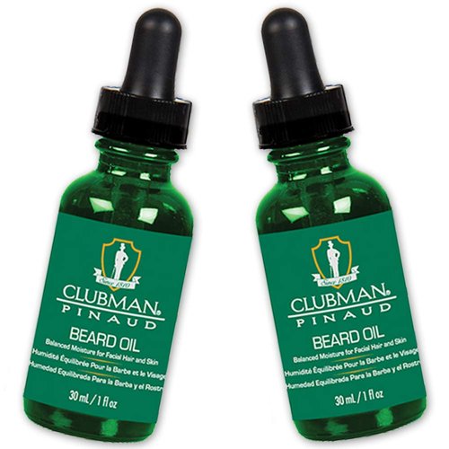 Clubman Pinaud Beard Oil for Men - Nourishing Hydration for Facial Hair & Skin | 1 fl oz, 2 Pack
