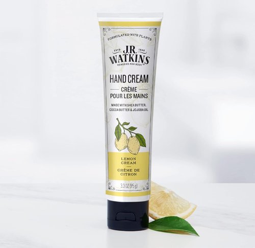 J.R. Watkins Hand Cream - Natural Moisturizing Hydrating Formula with Shea & Cocoa Butter | 3.3oz Lemon Cream