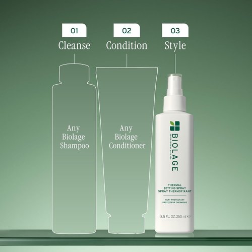 Biolage Thermal Setting Spray - Strengthens Hair & Protects Against Heat Damage | Vegan & Paraben-Free, 8.5 Fl Oz