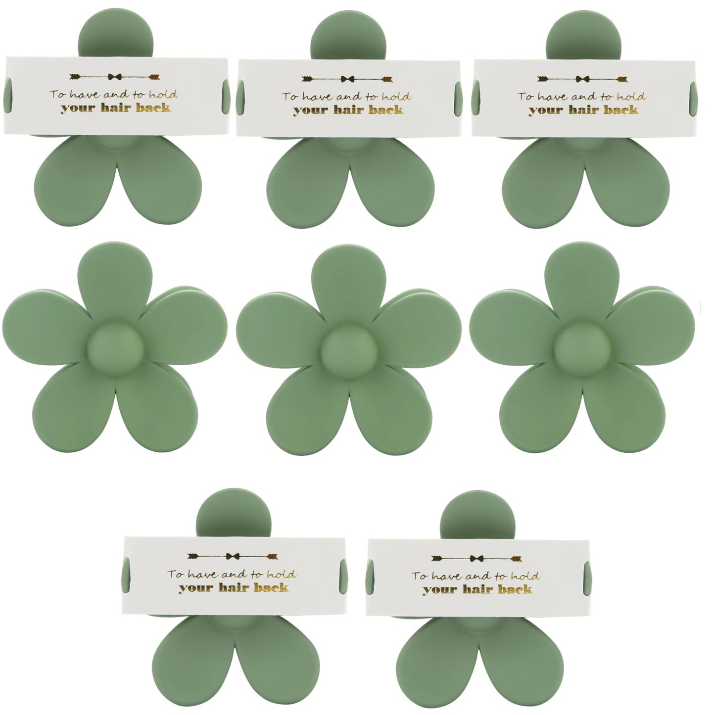 Bridesmaid Proposal Gifts - Floral Hair Claw Clips 8pcs Large Matte Cute Clips for Teen Girls Wedding Party Favors (Sage Green)