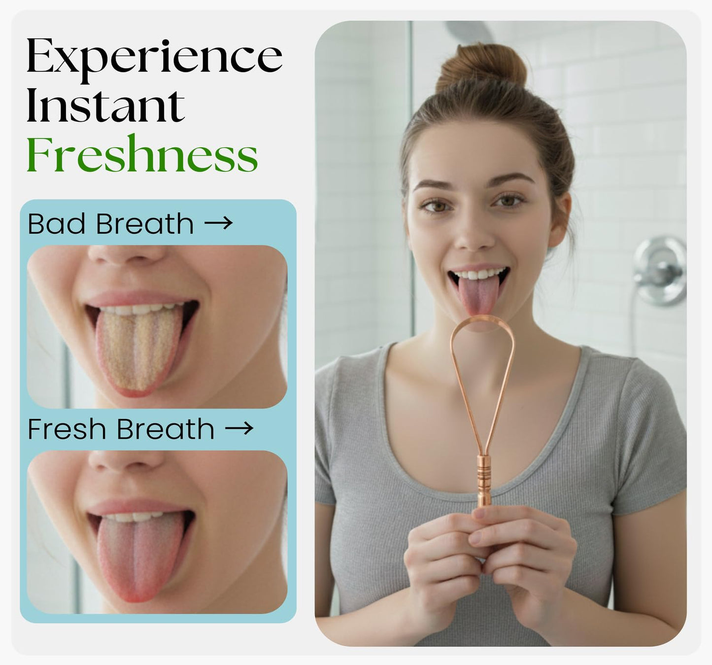 Skiennix Tongue Scraper for Adults - 100% Copper | Multicolor Travel Cases for Easy Oral Care