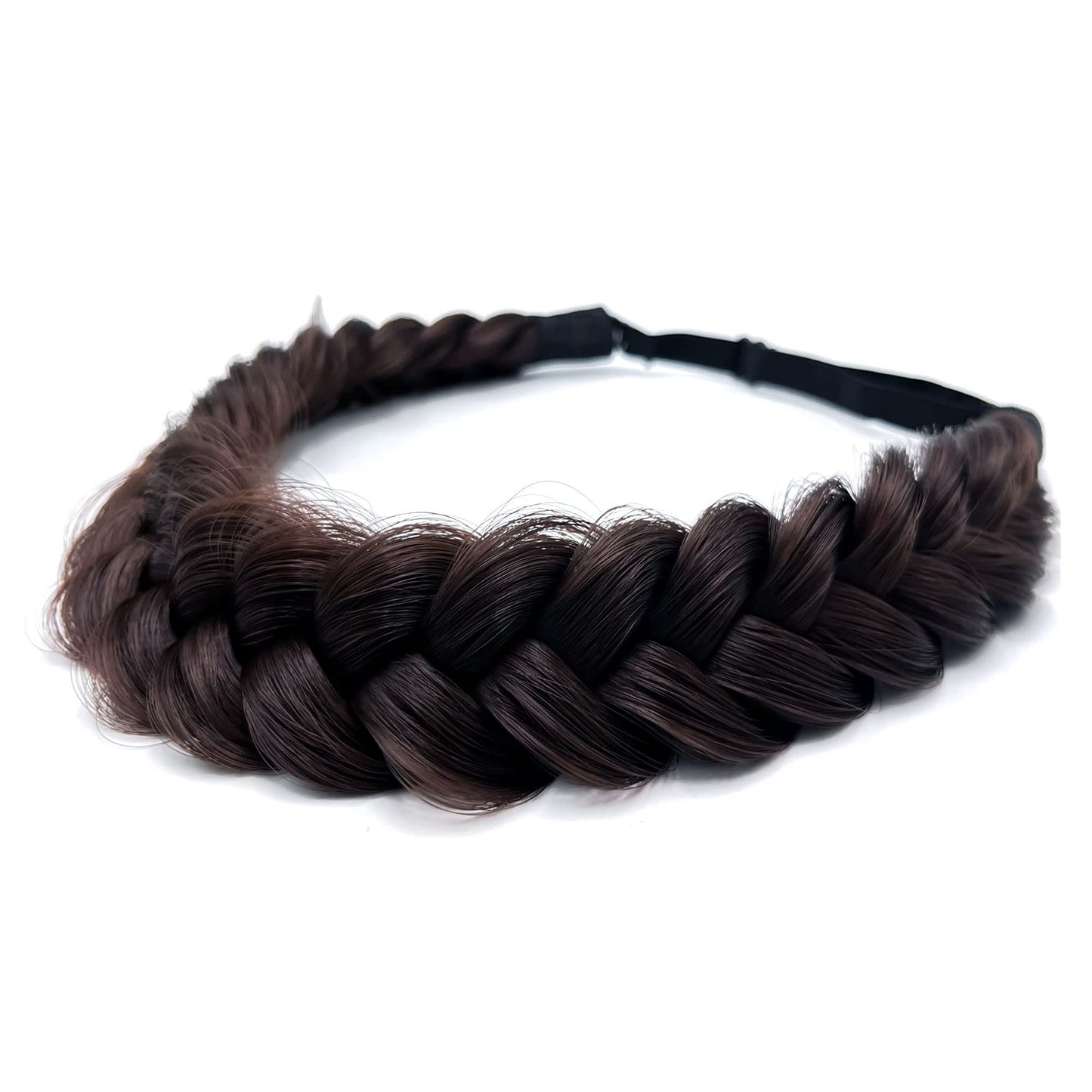 TOECWEGR Synthetic Hair Braided Headband Classic Wide Strands Wedding Disorderly Fluffy Braids Wig Band Women Beauty Accessory