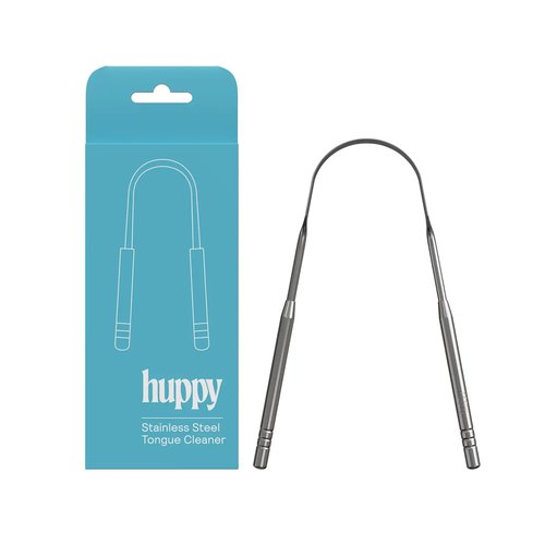 HUPPY Stainless Steel Tongue Cleaner - Reusable Scraper for Fresh Breath & Oral Hygiene | Durable Zero-Waste Tool