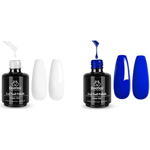Beetles 1PCS 15ml White Gel Nail Polish and Blue Gel Nail Polish