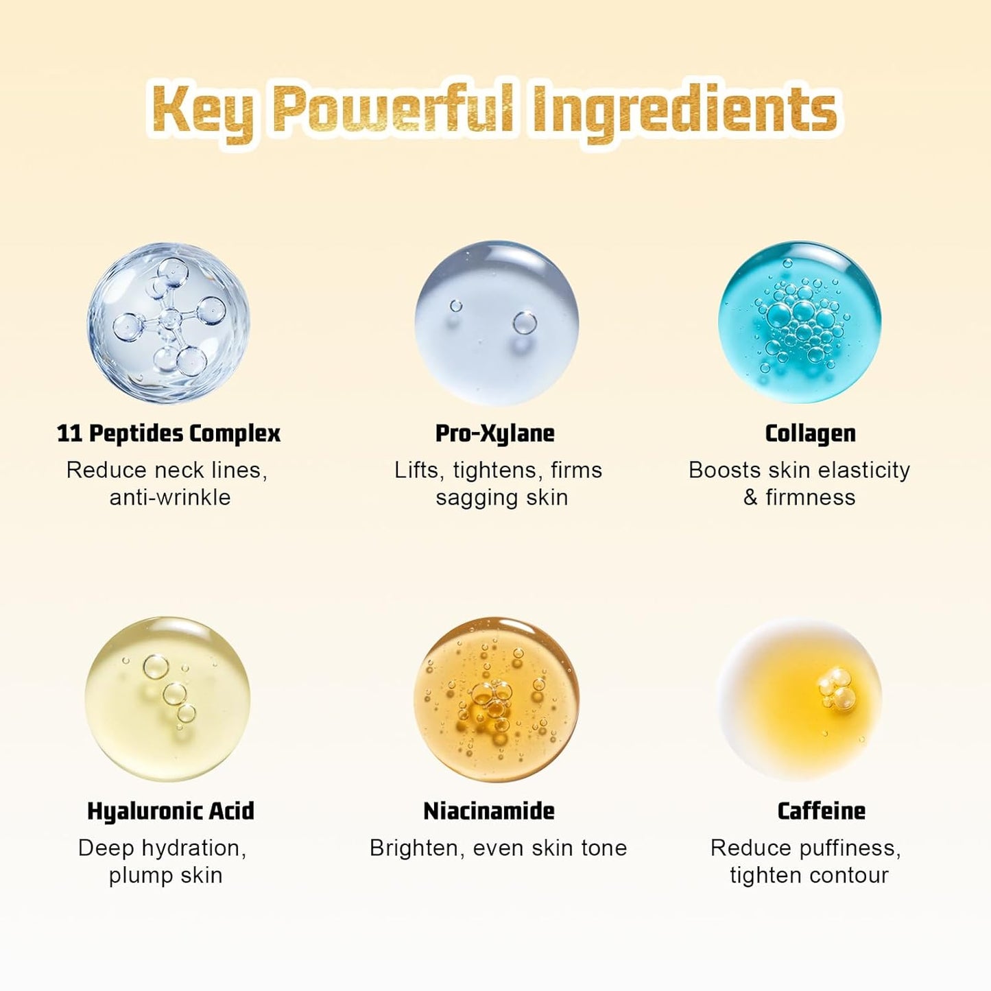 Z:SEA Collagen Cream Neck Mask & 98% Real Gold Serum Set - 2-Step Anti-Aging Treatment for Crepey Skin, Firming & Hydrating, 5Ct