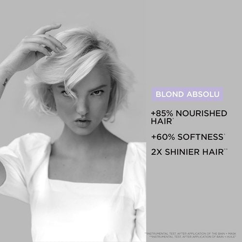 Kerastase Blond Absolu Ultra-Violet Purple Hair Mask - Neutralizes Brassy Undertones with Hyaluronic Acid | 6.8 Fl Oz