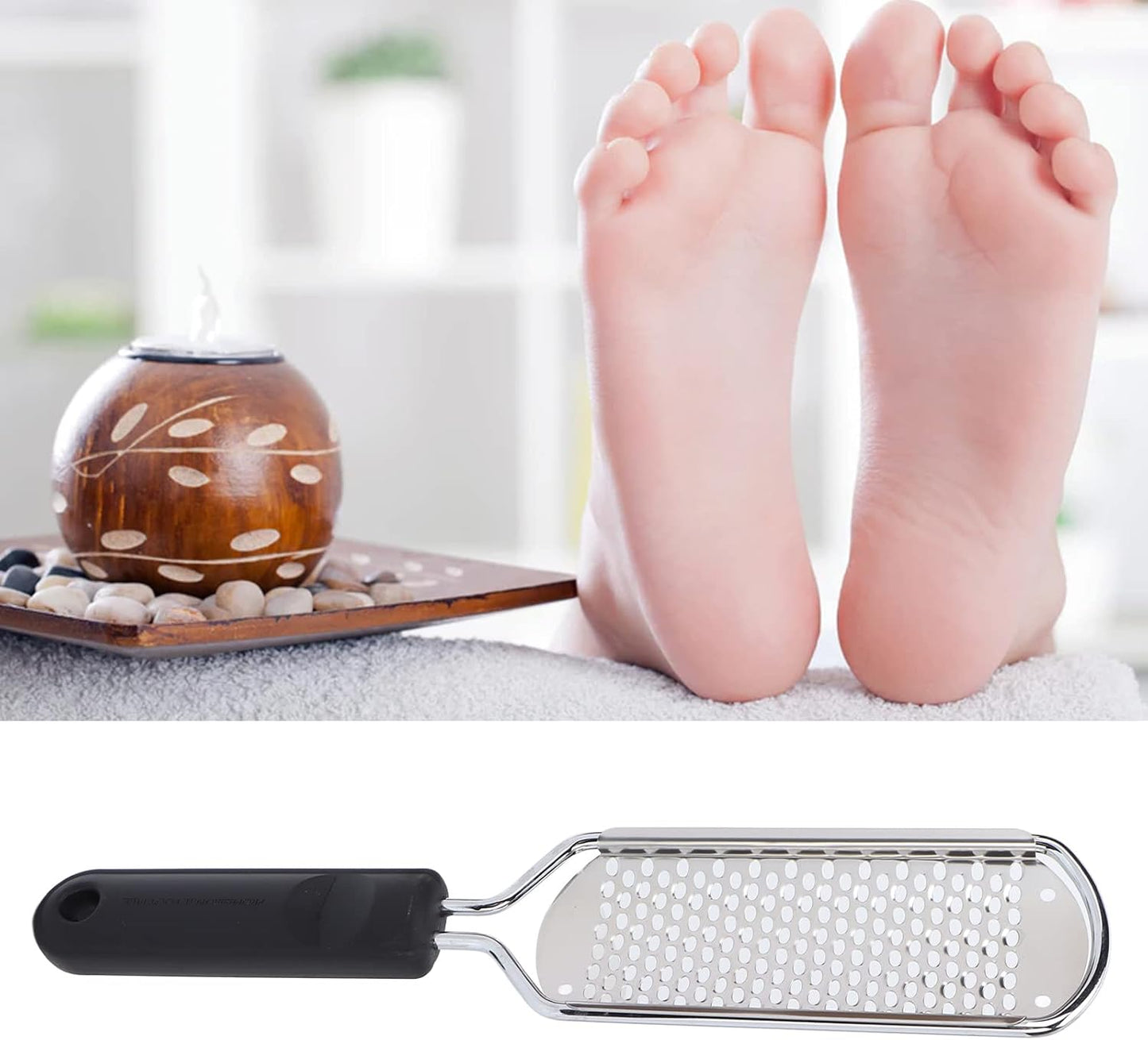 Skiennix Colossal Pedicure Rasp Foot File - Professional Stainless Steel Hard Skin Remover | Detachable Design for Wet & Dry Use