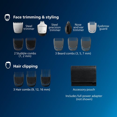 Philips Norelco Multigroom 3000 Series - All-in-One Men's Grooming Kit | 15-Piece Trimmer Set