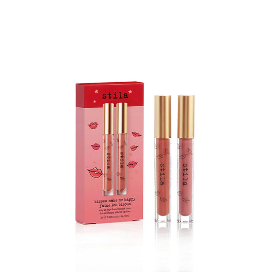 Stila Kisses Make Me Happy Liquid Lipstick Duo - Long-Lasting Color & Hydration