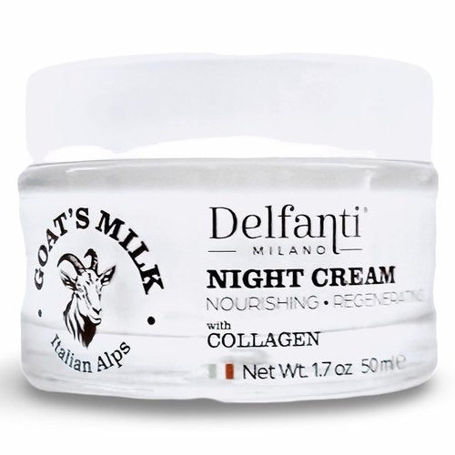 Delfanti-Milano Goat's Milk & Collagen Night Cream - Nourishing Face & Neck Moisturizer | Made in Italy