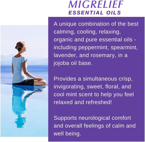 MigreLief Comfort Stick - Peppermint Lavender Essential Oil Roll-On for Migraines - 10ml