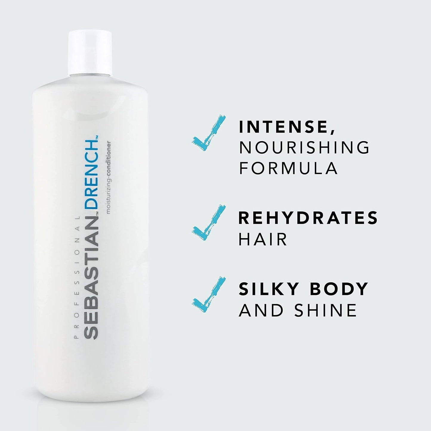 Sebastian Professional Drench Conditioner - Deep Moisturizing for Dry & Frizzy Hair | 33.8 Fl Oz