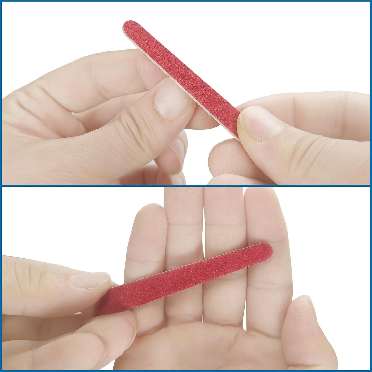 Skiennix Mini Nail Files - 100 Pack Double-Sided Wooden Emery Boards for Professional Manicure & Pedicure