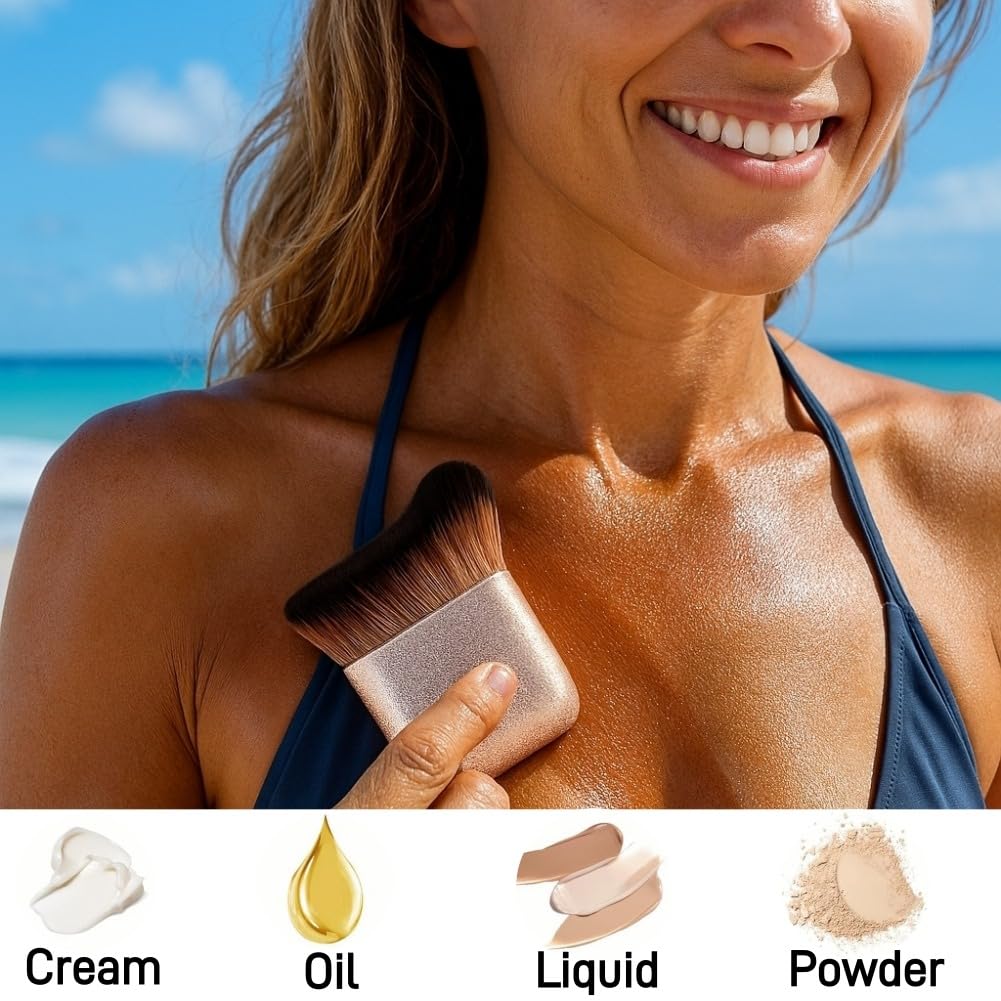 Skiennix Self Tanner Blend Brush - Professional Kabuki Brush for Flawless Streak-Free Tanning Application