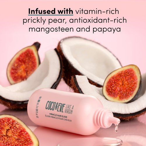 Coco & Eve Miracle Hair Elixir - Coconut Oil & Hyaluronic Acid Leave-In Conditioner for Dry, Damaged Hair | Frizz Control & Heat Protection