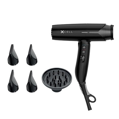 GAMMA+ XCell Ultra-Lightweight Hair Dryer - Digital Motor & Ionic Technology | Whisper Quiet, 12 Heat/Speeds