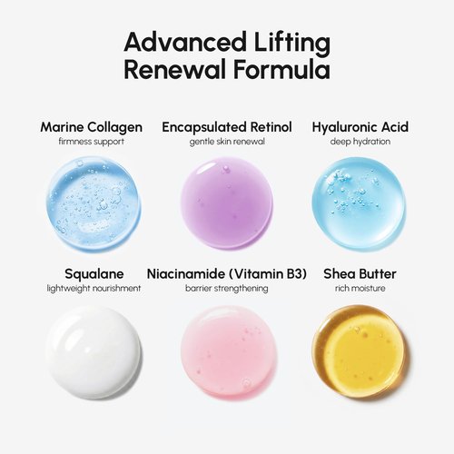 Maree Face Moisturizer - Retinol Anti-Aging Cream with Collagen & Hyaluronic Acid | Day & Night Use for Dry Skin