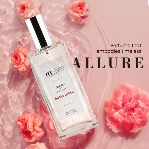 Instyle Fragrances | Women's Eau de Toilette Inspired by Victoria's Secret Bombshell - Clean & Vegan, 3.4 Fl Oz