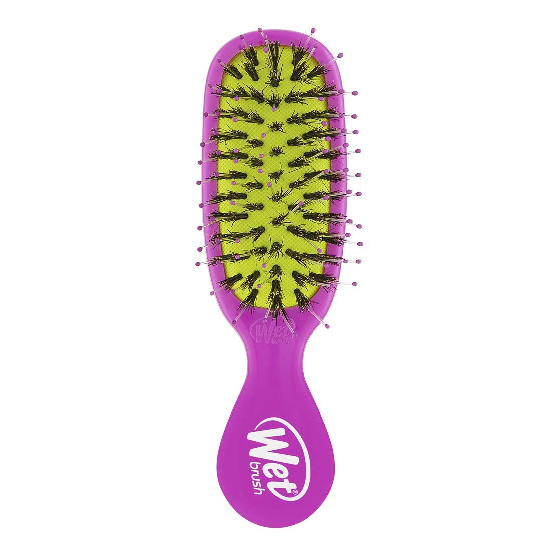 Wet Brush Mini Shine Enhancer Brush, Purple - Exclusive Ultra-soft IntelliFlex Bristles With Natural Boar Bristles for Shiny, Smooth Hair - For All Hair Types, Women and Men