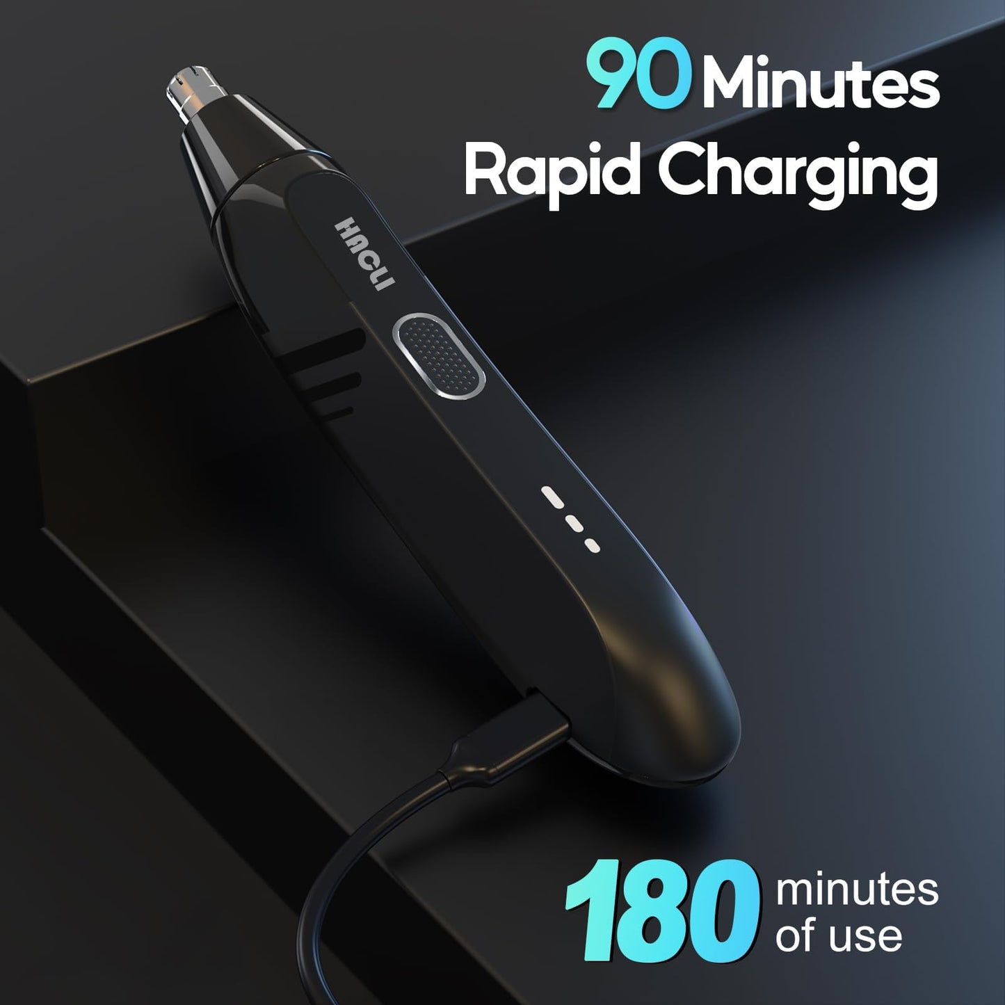 HACLI Nose Hair Trimmer for Men Women - Electric Nose Hair Clipper with Replaceable Stainless Steel Blade, Powerful 8000RPM Motor, Wet/Dry Use, Travel Lock, Portable Design USB Rechargeable