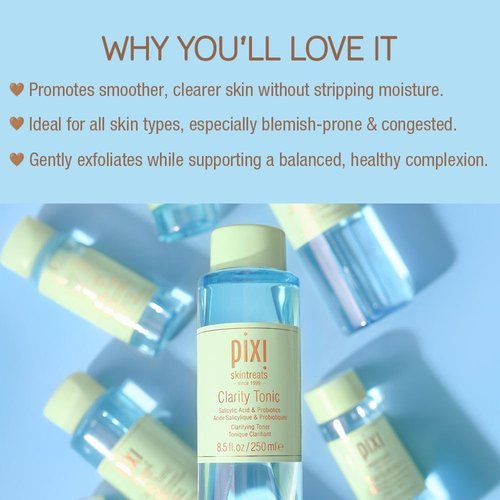 Pixi Beauty Clarity Tonic - AHA & BHA Toner for Minimized Pores | 100ml (3.4 Fl Oz)