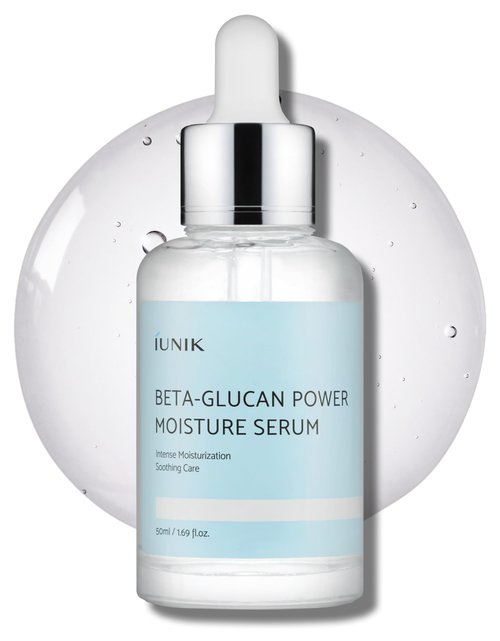 IUNIK Beta-Glucan Power Moisture Serum – Beta-Glucan & 7 Types of Peptides Deep Hydration Vegan Serum for Dry, Mature & Sensitive Skin, Korean Skincare, 50ml / 1.69 fl oz