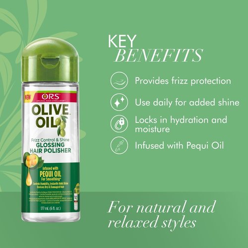 ORS Olive Oil Hair Polisher - Frizz Control & Shine Glossing | 6 Ounces