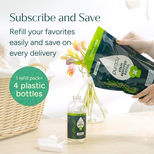 Puracy Stain Remover Spray - Unscented Travel & Laundry Cleaner for Clothes | 12 fl oz