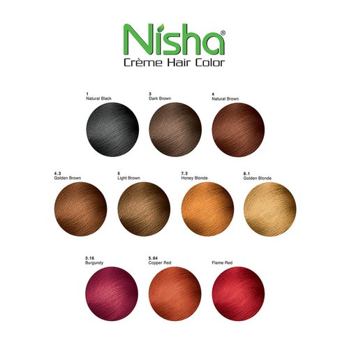 Nisha Creme Permanent Hair Dye - 100% Gray Coverage | Rich Flame Red Color Kit, 40g / 1.41oz