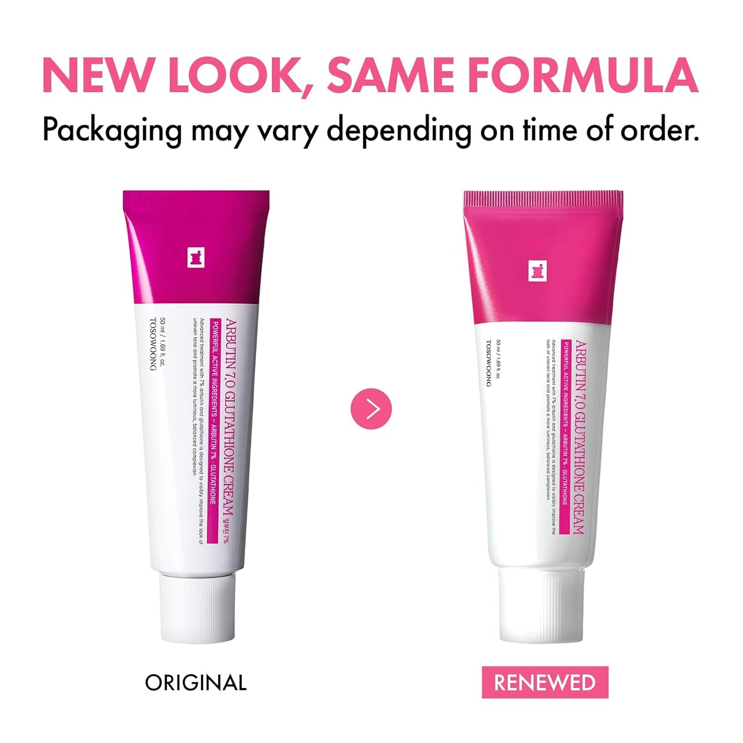 TOSOWOONG Arbutin 7% Glutathione Cream - Brightening Formula for Dark Spots & Pigmentation | 50ml