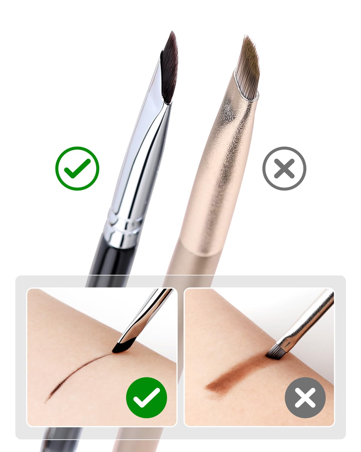 Eyeliner Brush, EIGSHOW Sickle Angled Eyeliner Brush Gel Eye Liner Makeup Brush for Precise Eyeliner Eyebrow Eyelid Ultra Thin with Curved Bristle - Black