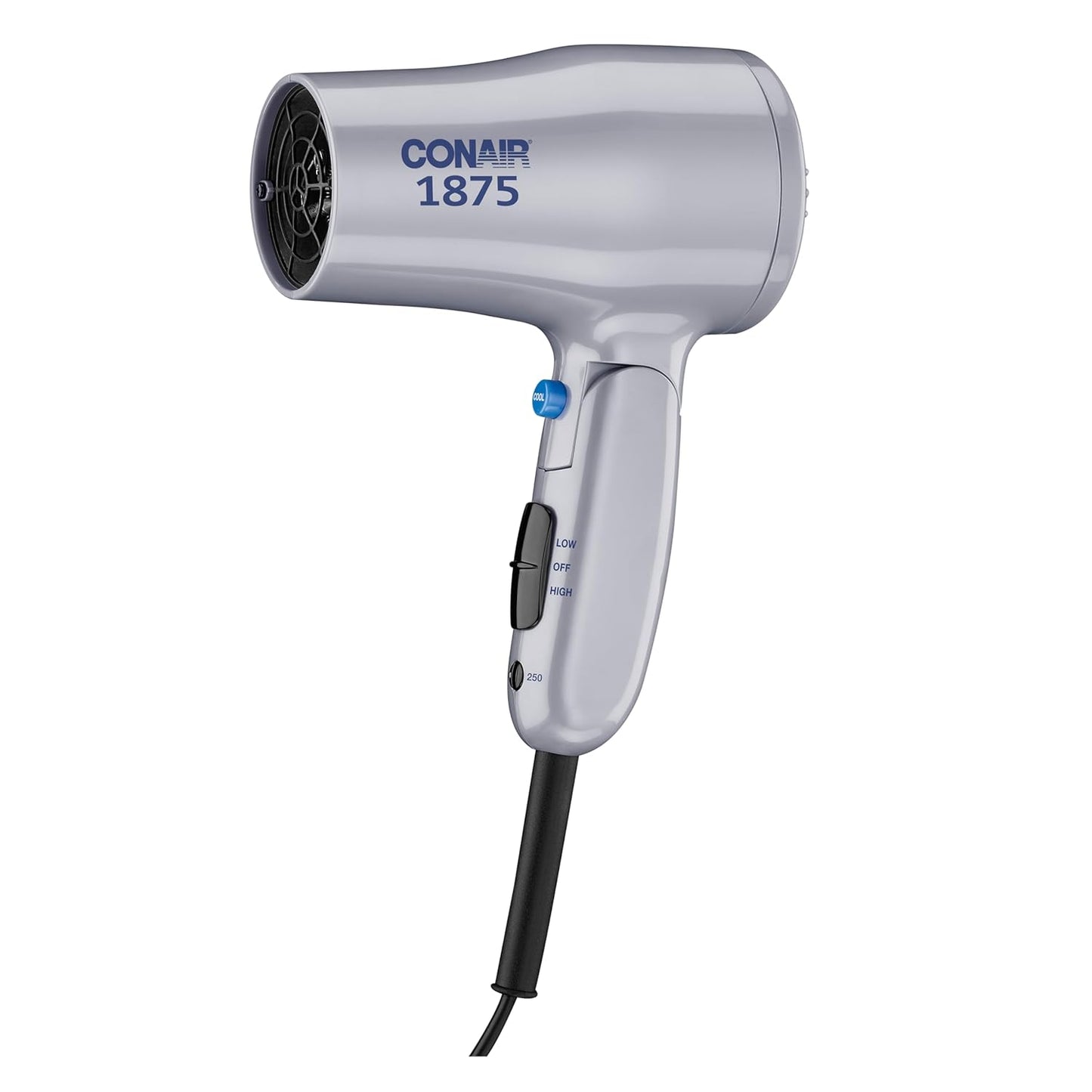 Conair Compact Hair Dryer - Lightweight 1875W Travel Blow Dryer with Dual Voltage | Grey