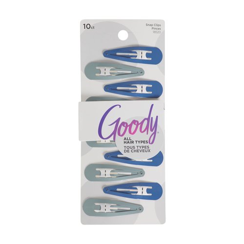 Goody Snap & Go Metal Contour Clips, 10 Count, Cool Tones, Snap Clips, Suitable for All Hair Types, Pain-Free Hair Accessories for Women, Men, and Kids, All Day Comfort