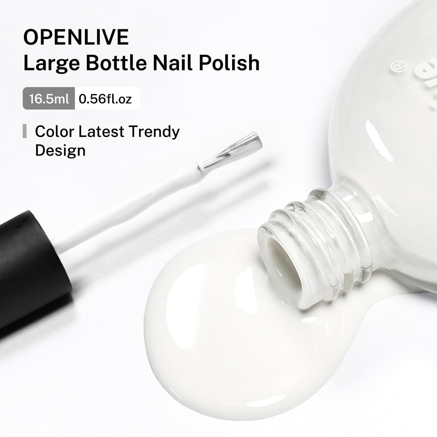 Skiennix 16.5ml White Nail Polish - Quick Drying, Long Lasting Color for DIY Home Manicure
