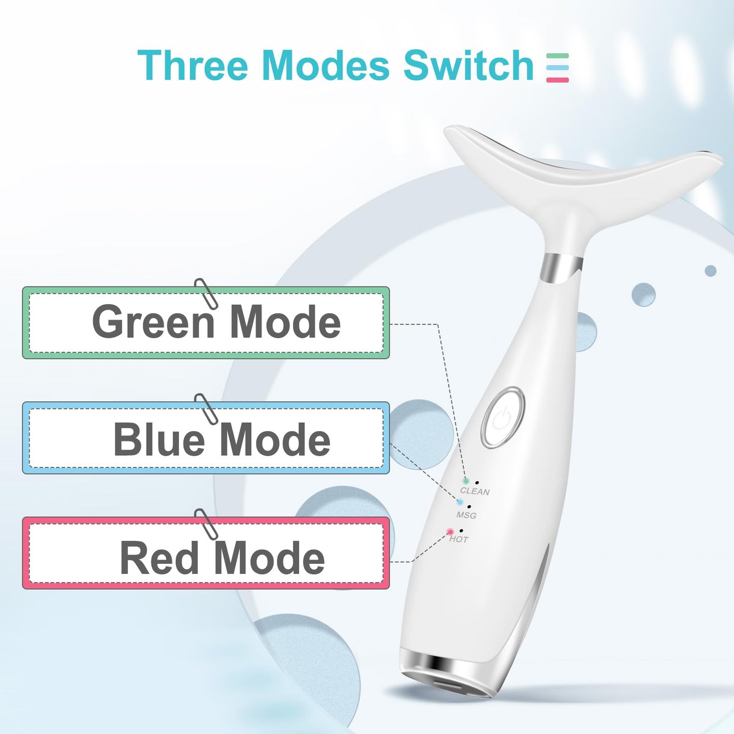 Neck Face Beauty Device, Skin Care Face Massager, 3 in 1 Facial Massage Tool with Heating & Vibration
