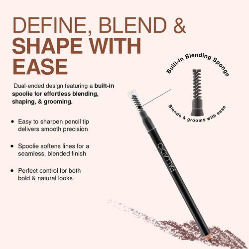 Palladio Brow Pencil & Brush - Perfectly Defined Eyebrows in Taupe Shade