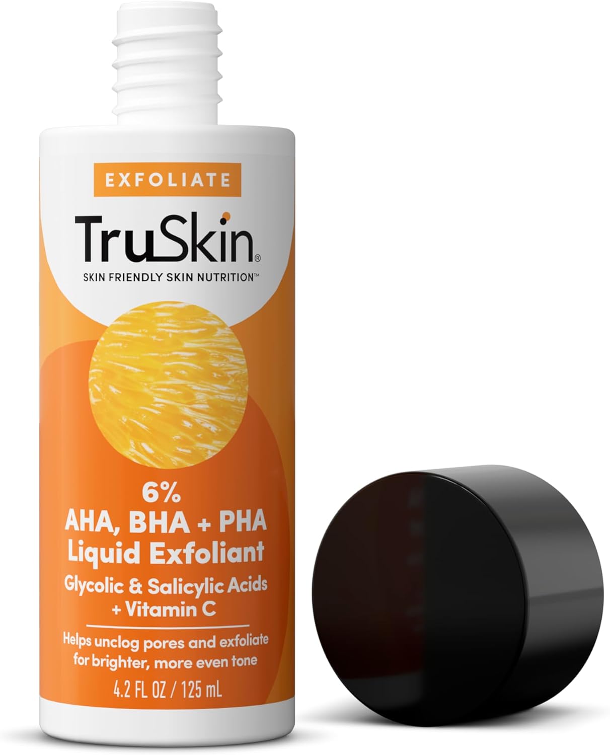 TruSkin BHA Liquid Exfoliant & Toner - Triple Acid AHA BHA PHA Formula with Salicylic & Vitamin C | 4.2 fl oz