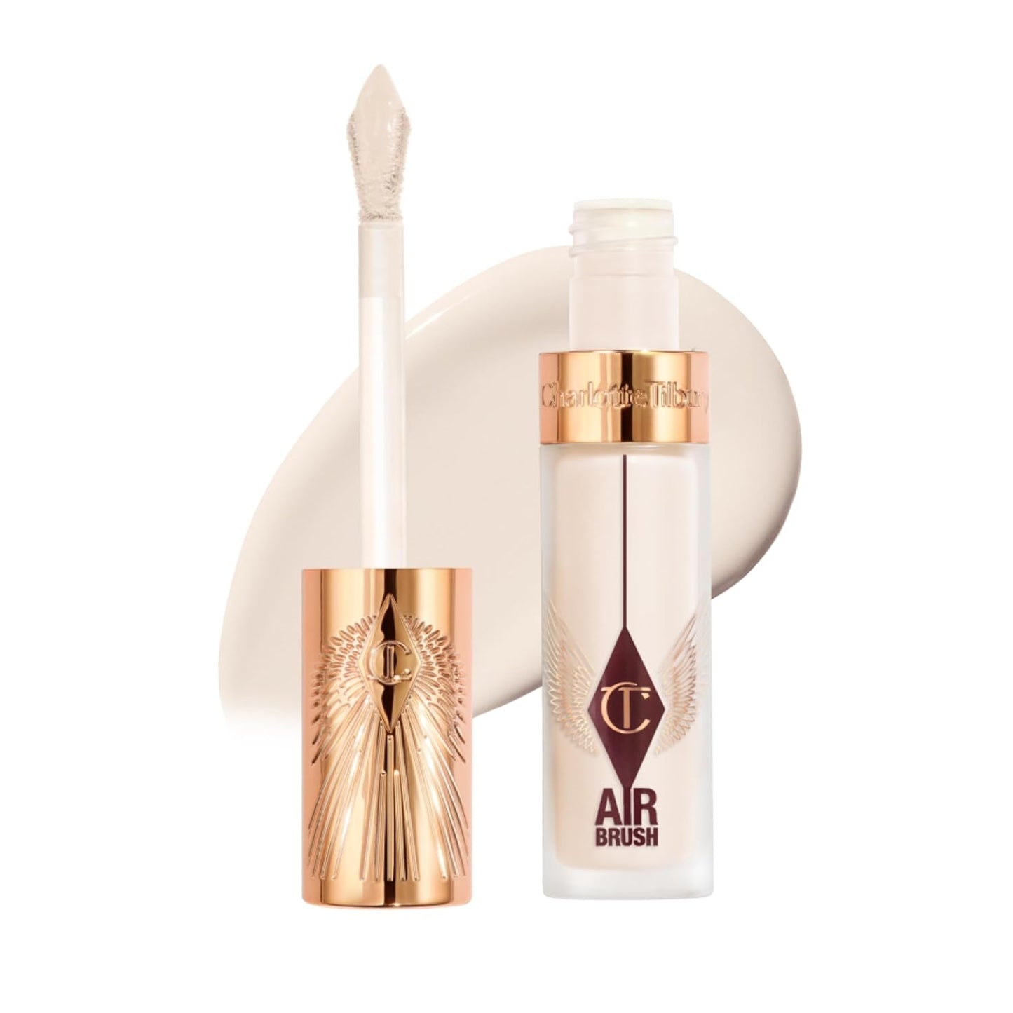 Charlotte Tilbury AIRbrush Flawless Blur Concealer - Longwear, Hydrating, Full Coverage for Dark Circles & Blemishes - Natural Matte Finish