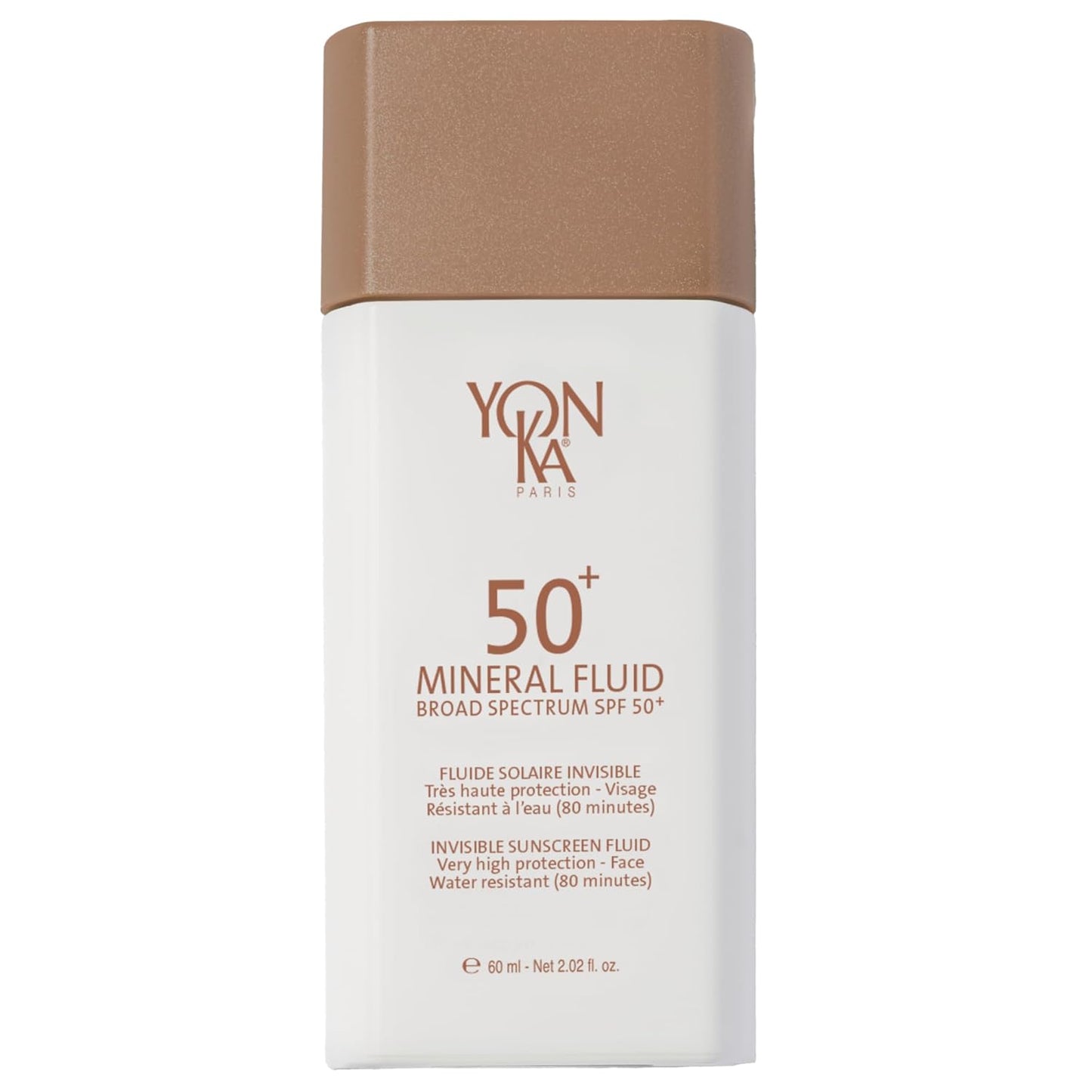 YONKA PARIS SPF 50 Mineral Fluid - Weightless Sheer Sunscreen with No White Cast | Fragrance-Free, Water-Resistant Daily Protection