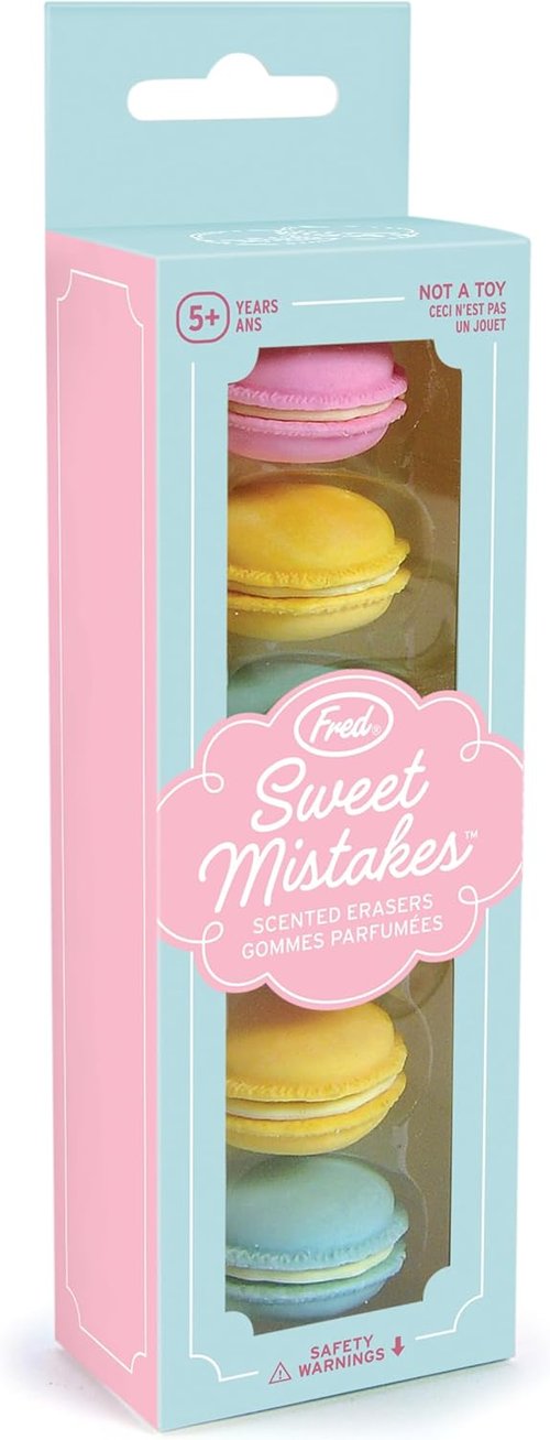 Genuine Fred Macaron Erasers Set - Scented Fun for School, Home & Office | Set of 6