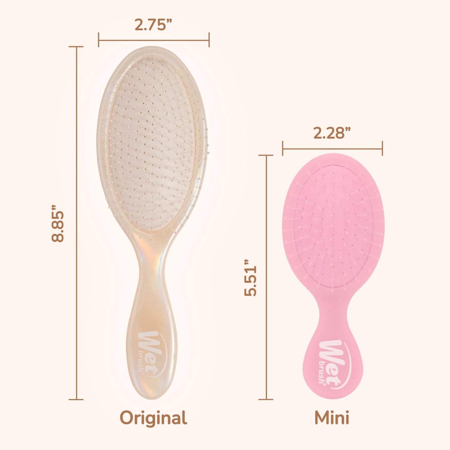 Wet Brush Original Detangler Hair Brush - Cream Iridescence Icon | Ultra-Soft IntelliFlex Bristles for All Hair Types