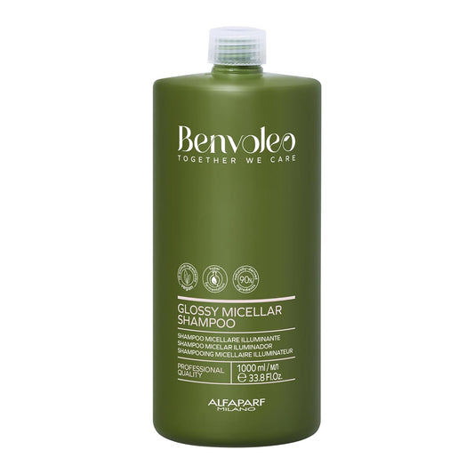 ALFAPARF MILANO Benvoleo Glossy Micellar Shampoo - Vegan, Sulfate-Free Formula for Dull Hair - 33.8 Fl. Oz.