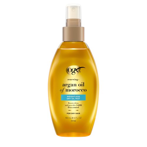 OGX Renewing + Argan Oil of Morocco Weightless Healing Dry Oil Spray, Argan Oil for Hair Care, Lightweight Mist for Split Ends, Frizz Control & Shine, Paraben & Sulfated-Surfactants Free, 4 fl oz
