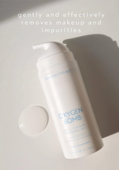 Oxygen Bomb Foaming Gel - Dual Texture Pore Purifying Face Mask & Daily Cleanser | Hydrates & Refines, 3.4 Oz