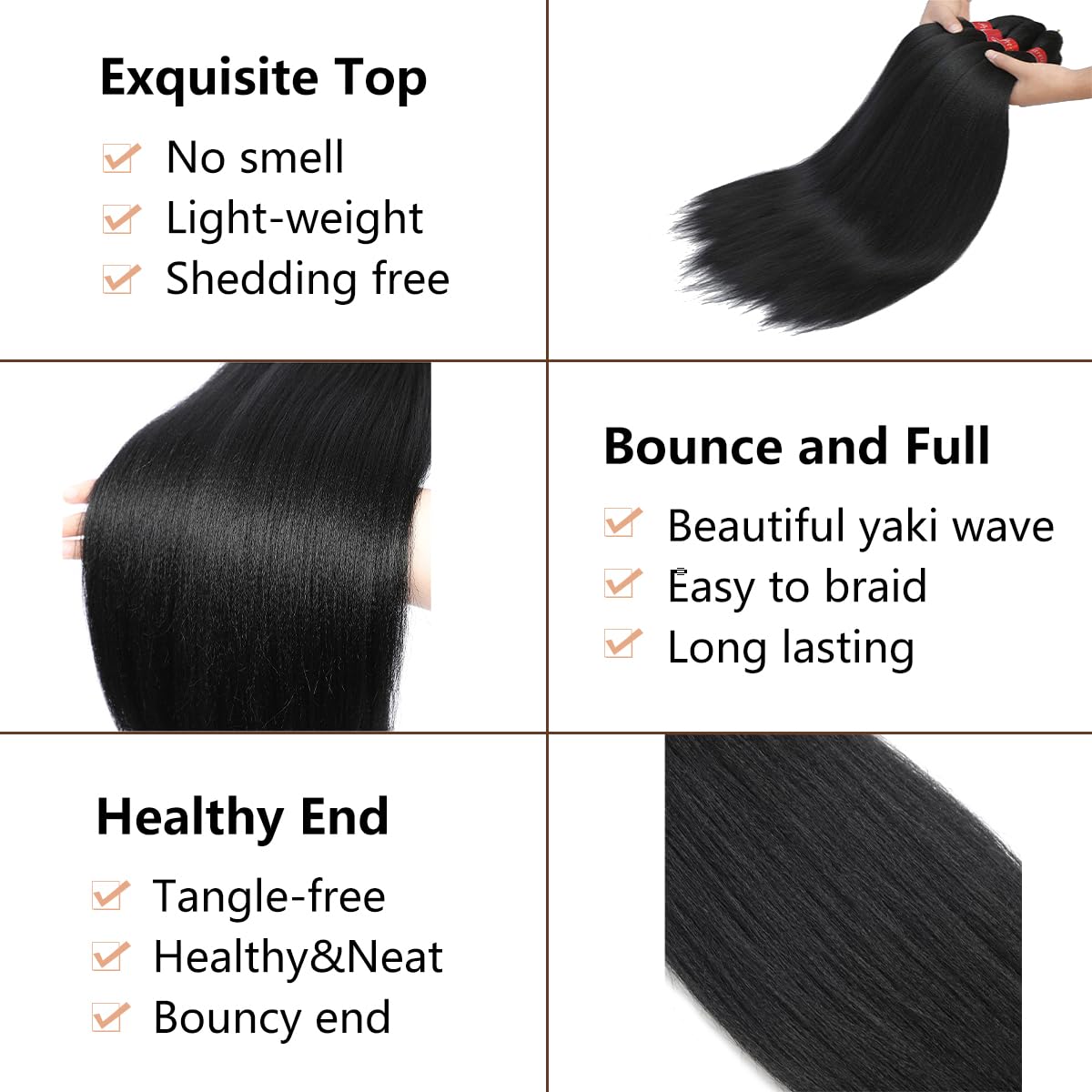 Pre-stretched Braiding Hair, Original Braid Hair Extensions, Hot Water Setting Crochet Hair Braids, Yaki Texture Easy Braiding Hair (24''-pack of 8, 99J)