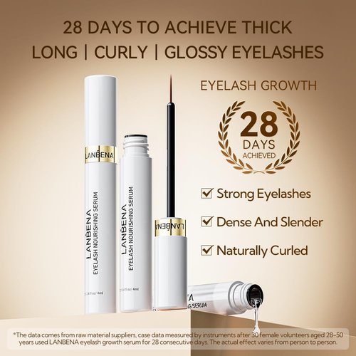 LANBENA Eyelash Growth Serum - Advanced Daily Treatment for Visible Lash Fullness & Length - 4ml