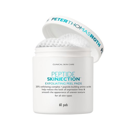 Peter Thomas Roth | Peptide Skinjection™ Exfoliating Peel Pads - Smooth Expression Lines & Wrinkles, Fragrance-Free, Alcohol-Free, All Skin Types