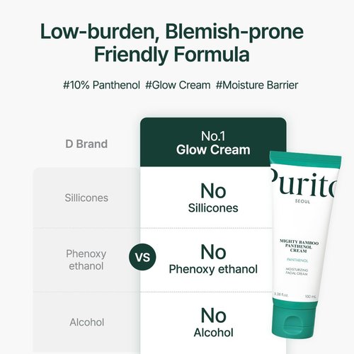 PURITO Panthenol 10% Post-Acne Cream - Moisturizer for Blemish Marks & Barrier Repair | Vegan, Silicone-Free, 100mL