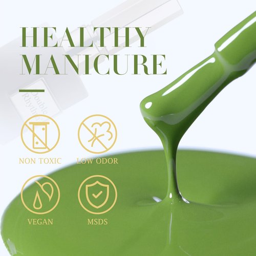 Double Rhythm 15ML Gel Polish Pure Sheer Same Color Same Bottle Soak Off Gel Polish Art Manicure Salon DIY at Home for Women (Green-A1244)